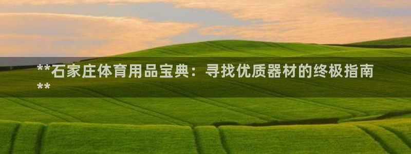 星奥娱乐招聘：**石家庄体育用品宝典：寻找优质器材的